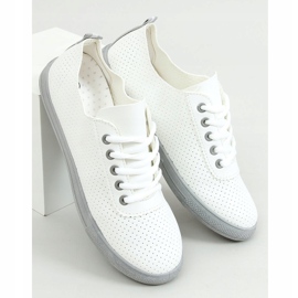 Gray and white lace-up sneakers LA44 Gray grey 1 Gray and white lace-up sneakers LA44 Gray grey 1