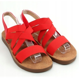 Sandals with rubber straps red 9225 Red 1
