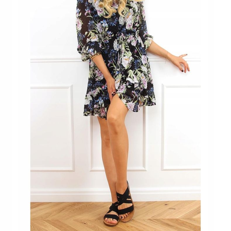 Sandals with rubber straps black 9225 Black 1