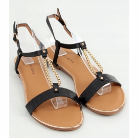 Black women's sandals F-18 Black 1