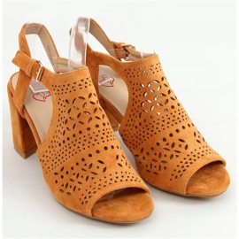 Sandals openwork high heels camel 429-10 Camel brown 1