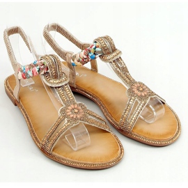 Sandals with golden cubic zirconias JN11-10 Gold 1