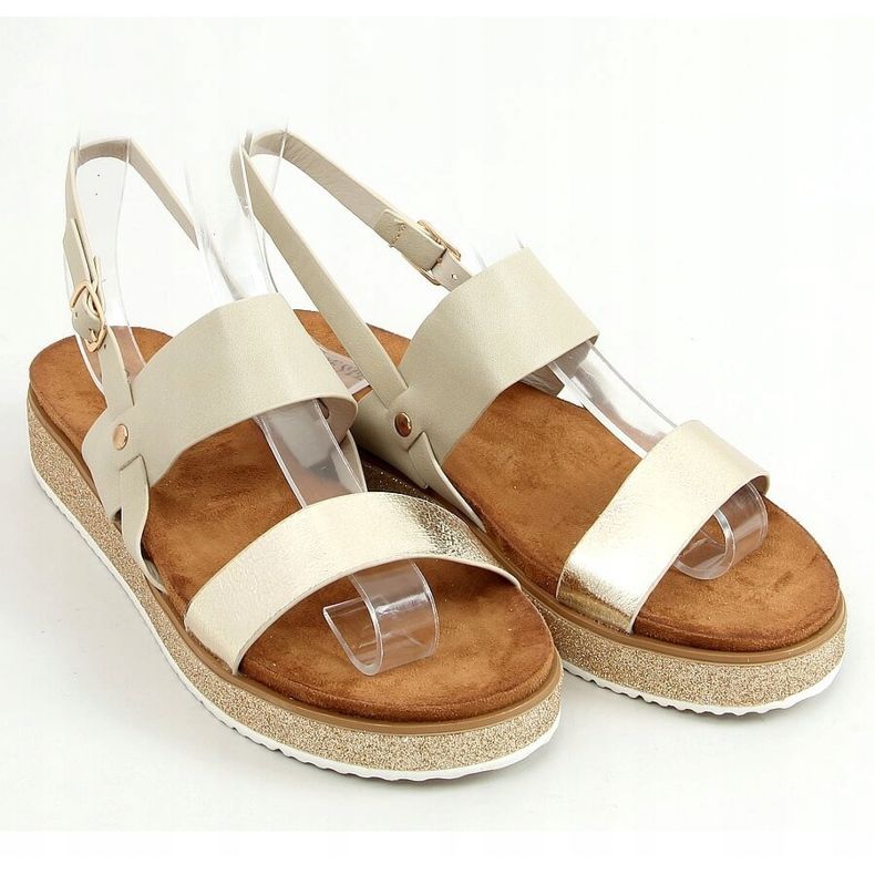 Women's beige sandals 100-138SA-1 Beige 1