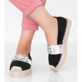 Black espadrilles with Cher stones 1