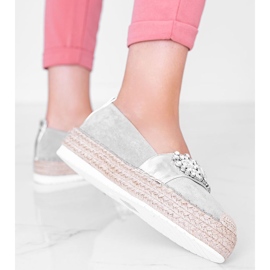 Gray espadrilles with Cher stones silver grey 1