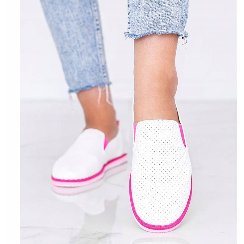 White openwork sneakers slip on Island Alex 1