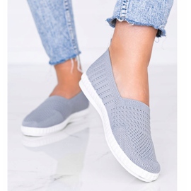 The gray Slip On openwork Funk sneakers grey 1