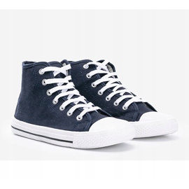 Men's navy blue sneakers Gin ankle 1