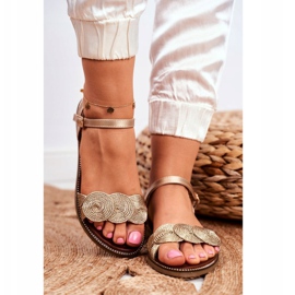 S.Barski Women's Sandals Flat Gold Barski Humanity golden 2