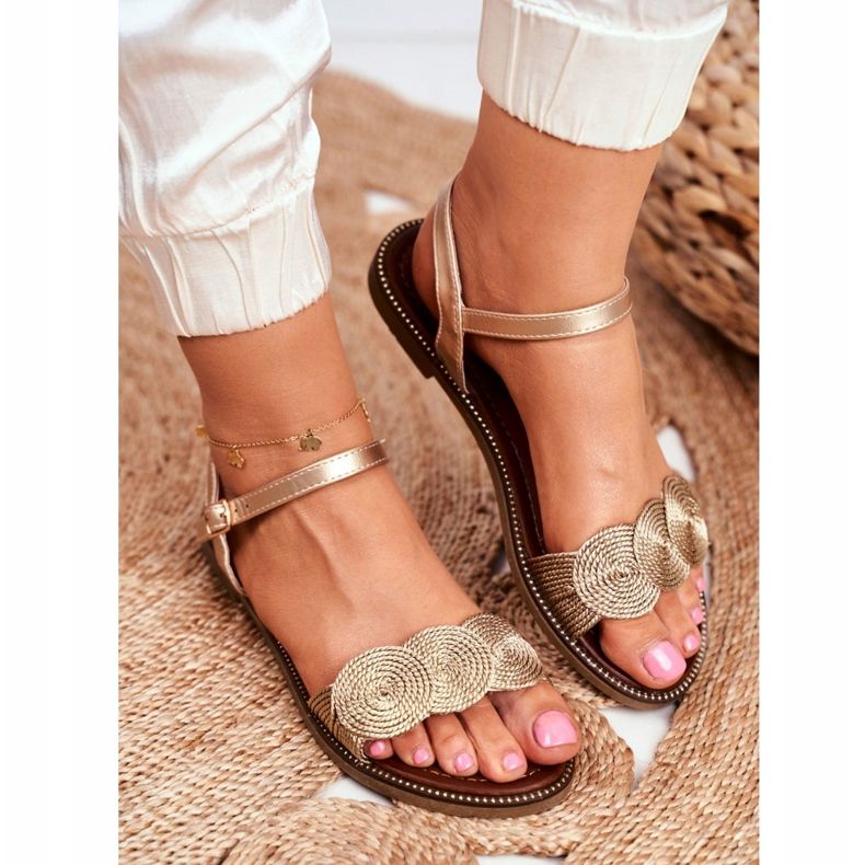 S.Barski Women's Sandals Flat Gold Barski Humanity golden 3