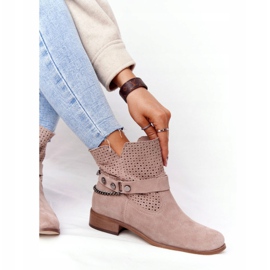 Openwork Spring Boots Lewski Shoes 2905-0 Beige 4