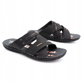 Kampol Men's leather slippers 201/3 black 3