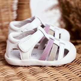 Apawwa Children's Sandals with Velcro Glitter White Ontario pink golden 3
