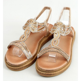 Gold women's sandals JN11-34 Gold golden 1 Gold women's sandals JN11-34 Gold golden 1