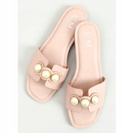 Slippers with pearls 55-37 Pink 1