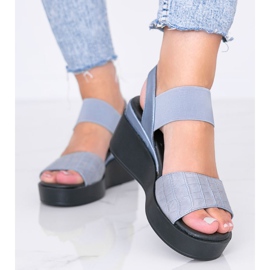Blue wedge sandals from Wins 1