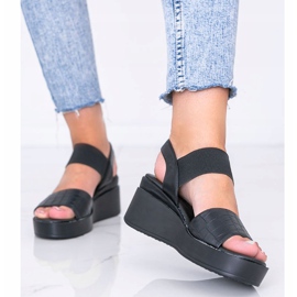 Black wedge sandals from Wins 1