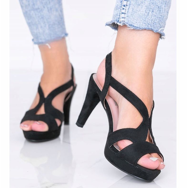 Black sandals on a high heel from Sudden Draft 1