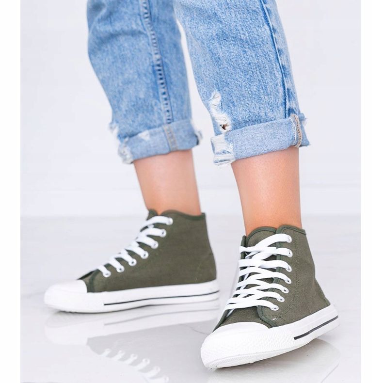 Green khaki women's ankle sneakers Gampa 1 Green khaki women's ankle sneakers Gampa 1