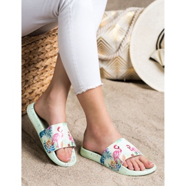 Bona Fashionable flip-flops with a flamingo green 1
