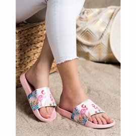 Bona Fashionable flip-flops with a flamingo pink 1