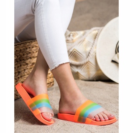 Bona Comfortable flip-flops with colorful stripes orange 1