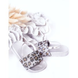 FR1 Children Rubber Slippers with glitter silver Rimi 1