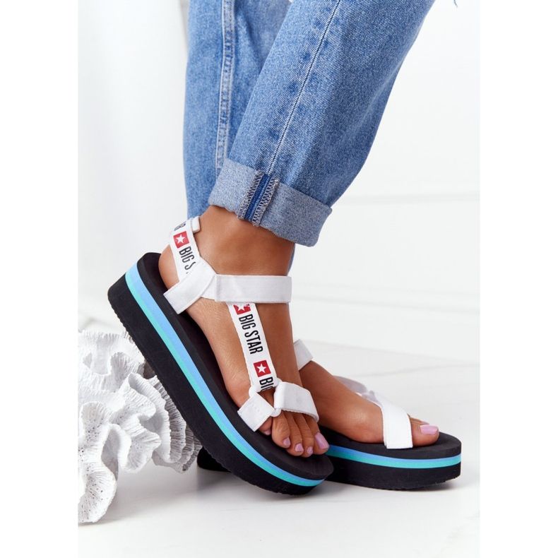 Foam Sandals On The Big Star HH274A087 Black and White Platform 2