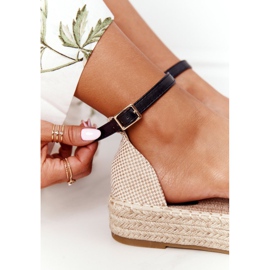 Lace Espadrilles On A Braided Black Larissa Platform beige 1