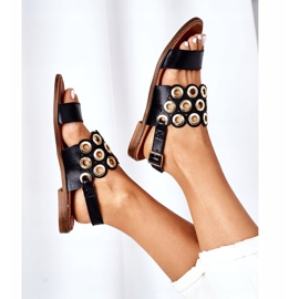 Leather Openwork Sandals Lewski Shoes 3042 Black 1 Leather Openwork Sandals Lewski Shoes 3042 Black 1