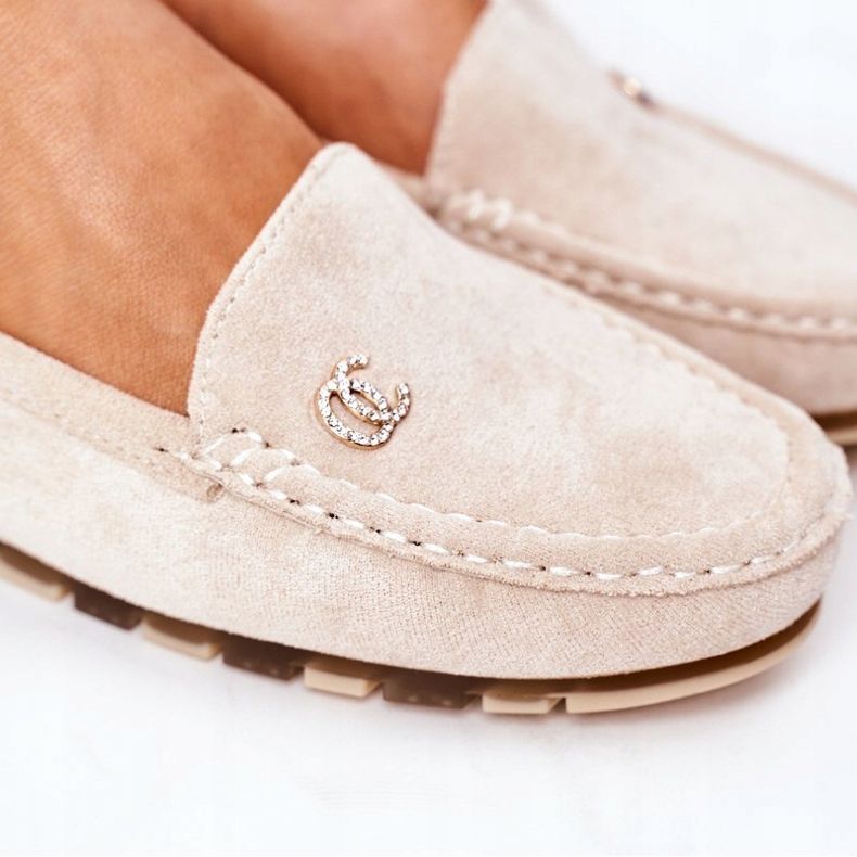 PS1 Women's Suede Loafers Beige Madelyn 1
