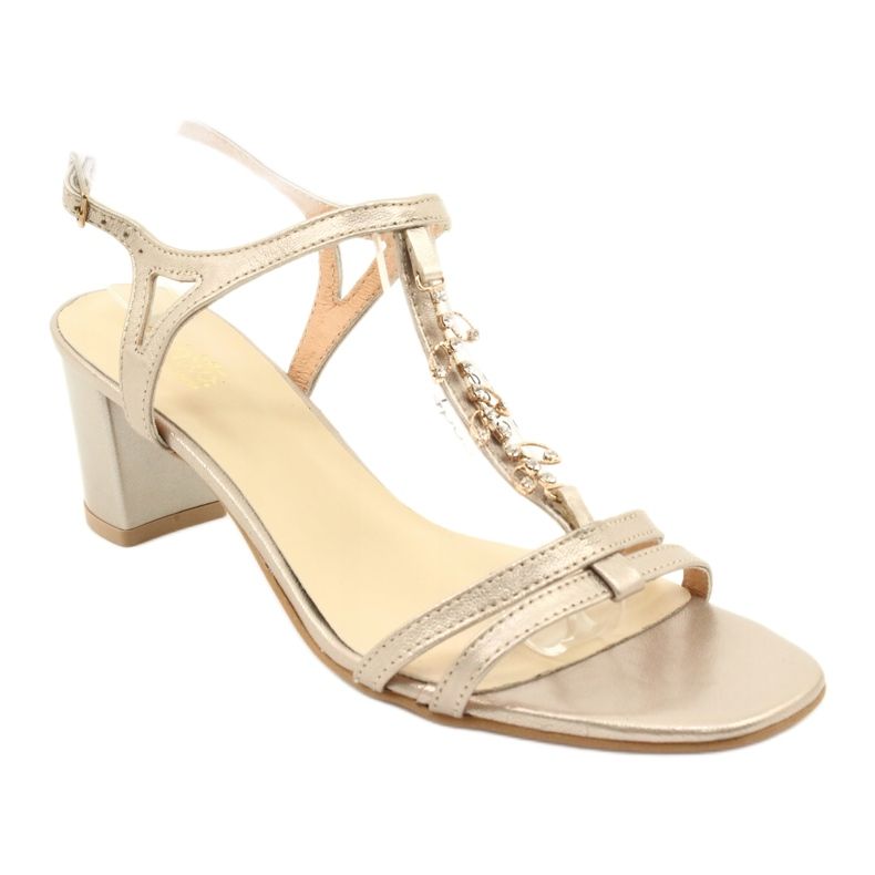 Gold Sandals on a post Zircon Espinto S352 golden 2