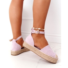 Espadrilles On The Straw Platform Violet Bali purple 1