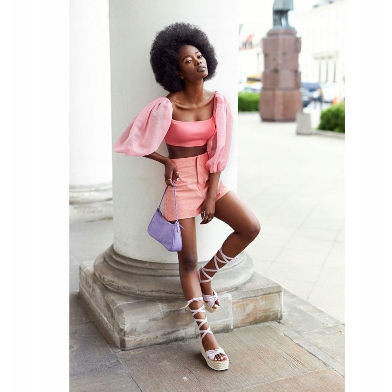 PS1 Tied Sandals On A Braided Platform Violet La Palma beige 1