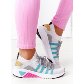 Women's Sport Shoes Memory Foam Big Star HH274531 White-Gray multicolored 2