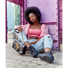 Women's Sneakers On The Black Big City Life Platform 2