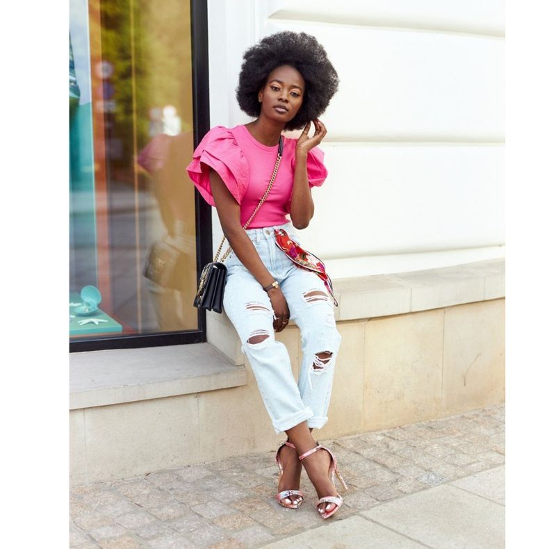 Sandals on a high heel with a snake pattern Lu Boo Pink multicolored 2