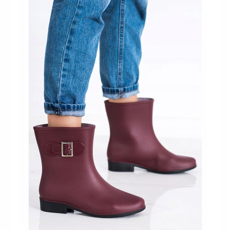 SHELOVET Rubber galoshes with buckle red 1