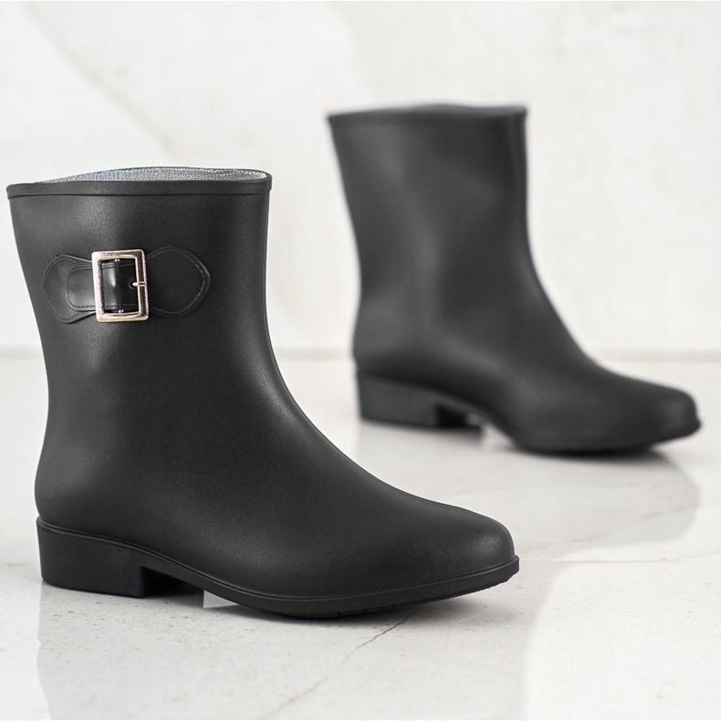 SHELOVET Rubber galoshes with buckle black 2