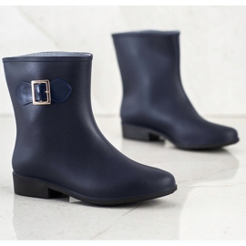SHELOVET Rubber galoshes with buckle navy blue blue 1 SHELOVET Rubber galoshes with buckle navy blue blue 1