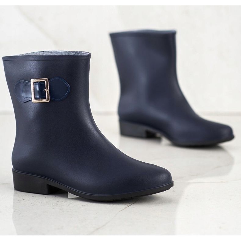 SHELOVET Rubber galoshes with buckle navy blue blue 1 SHELOVET Rubber galoshes with buckle navy blue blue 1