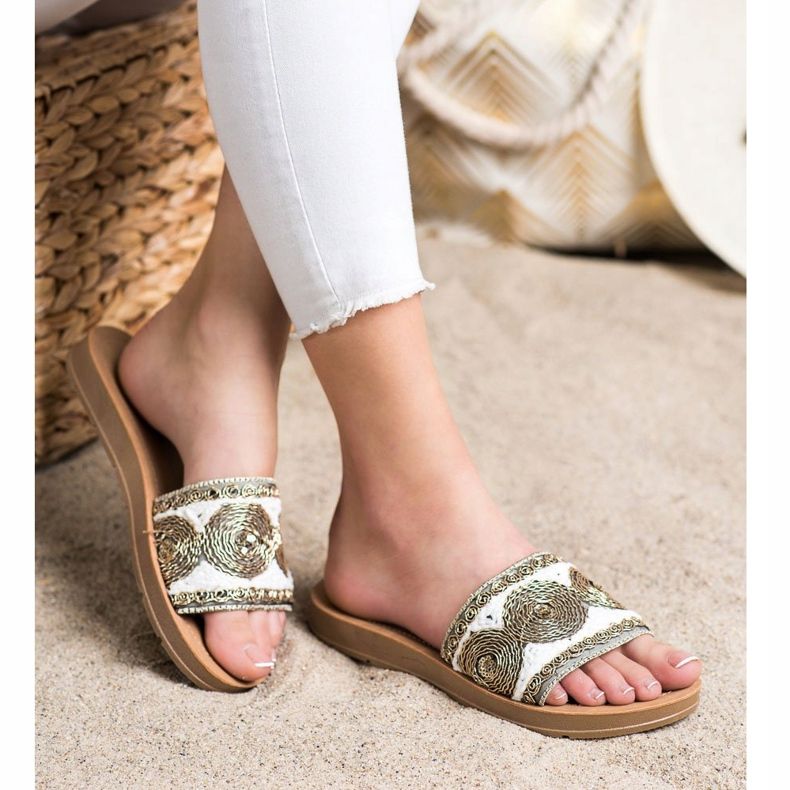 Bona Stylish Slippers white grey 1