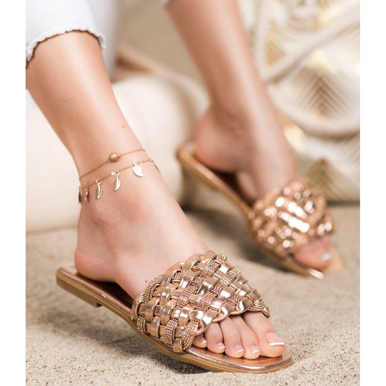Balada Slippers With Cubic Zirconia golden 1