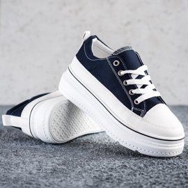 Seastar Fashionable Sneakers On The Platform navy blue blue 1