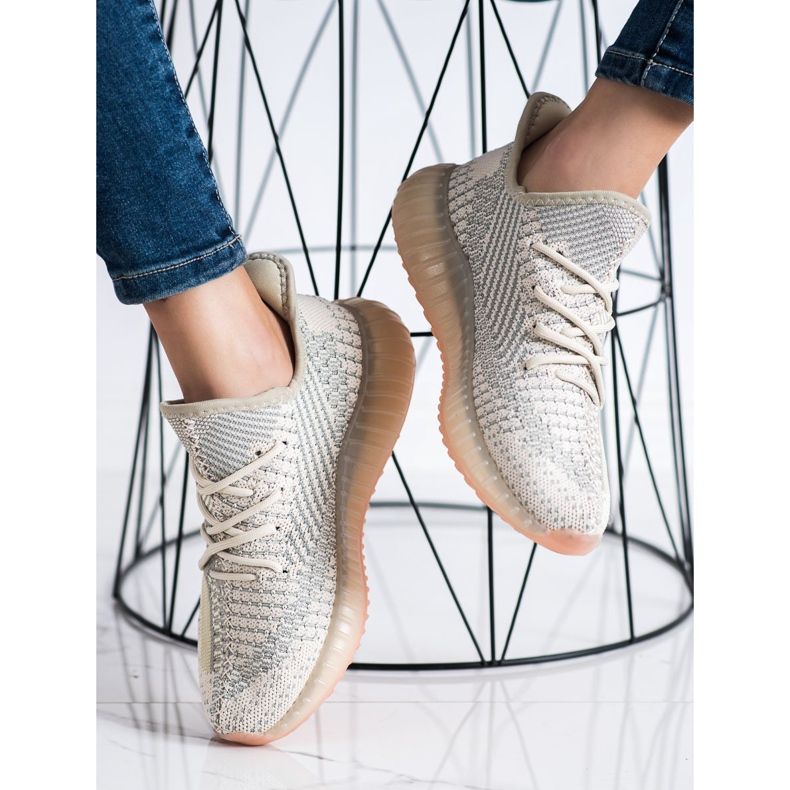 SHELOVET Textile Sneakers On The Platform beige 2