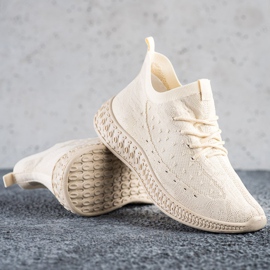 SHELOVET Beige Textile Sneakers 1