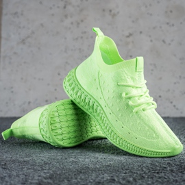 SHELOVET Green Textile Sneakers 1