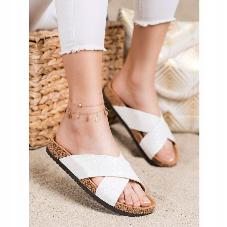 Bona Comfortable Eco Leather Slippers white 1 Bona Comfortable Eco Leather Slippers white 1