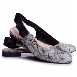 Women's Ballerinas Sergio Leone Gray Snake BL615 Lilon beige black grey 5