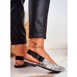 Women's Ballerinas Sergio Leone Gray Snake BL615 Lilon beige black grey 2